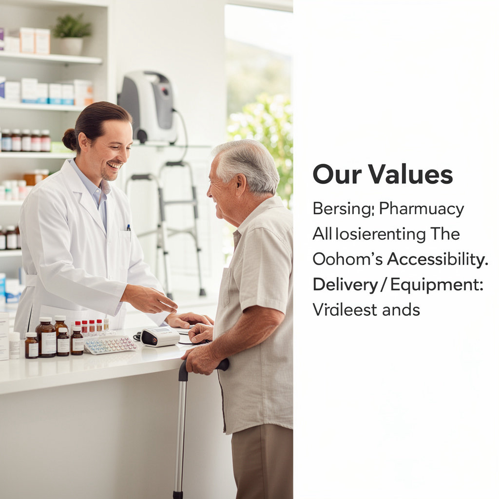 Federal Drug Co. team members discussing patient care in a community-focused pharmacy setting
